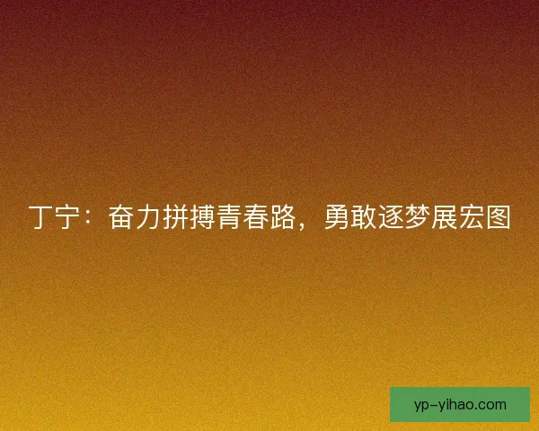 丁宁:奋力拼搏青春路,勇敢逐梦展宏图 丁宁:奋力拼搏青春路,勇敢逐梦展宏图